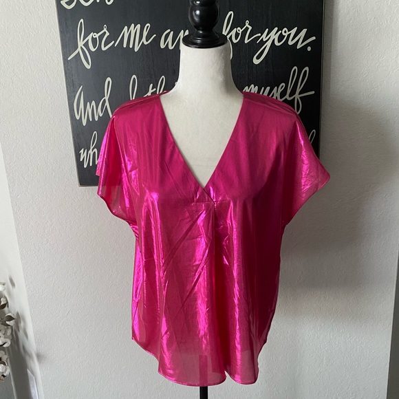 Jodifl Hot Pink Metallic Top NWT - Picture 1 of 7